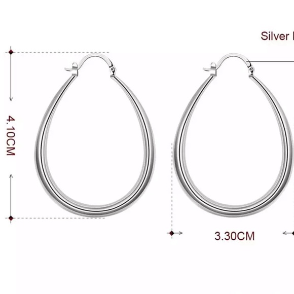 NEW 925 STERLING SILVER HOOPS EARRINGS, WONDERFUL EARRINGS, WOW EARRINGS - Picture 6 of 6